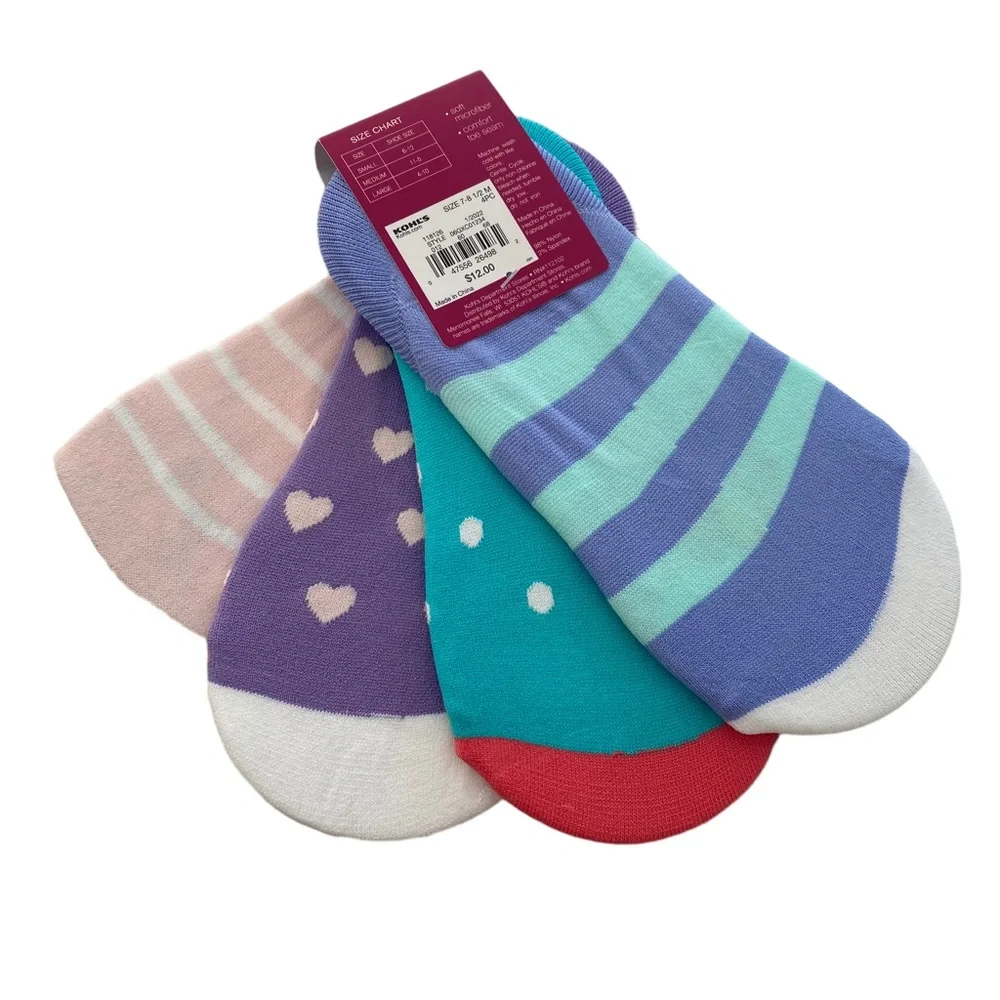 SO Girl’s 8 Pairs Ultra-Low Liner Socks  Size: M